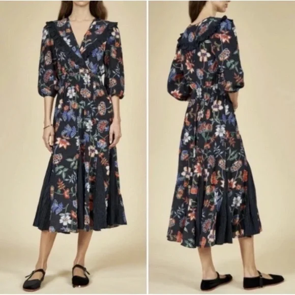 HUNTER BELL Navy Floral Maxi Dress S - Picture 8 of 8